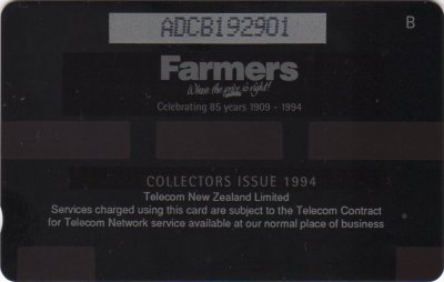 New Zealand Phonecards Farmers 85th Birthday